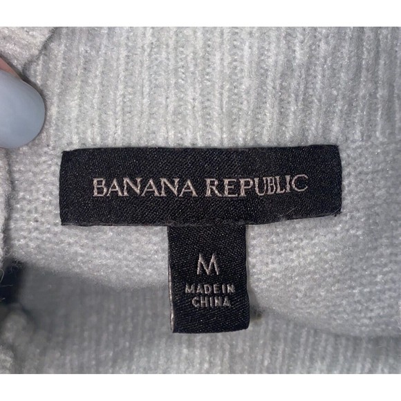 Banana Republic Sweater Women's Medium Merino Woolblend Light Blue - Picture 4 of 7